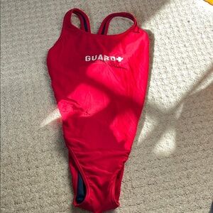 Red Sporti Lifeguard Swimsuit 30